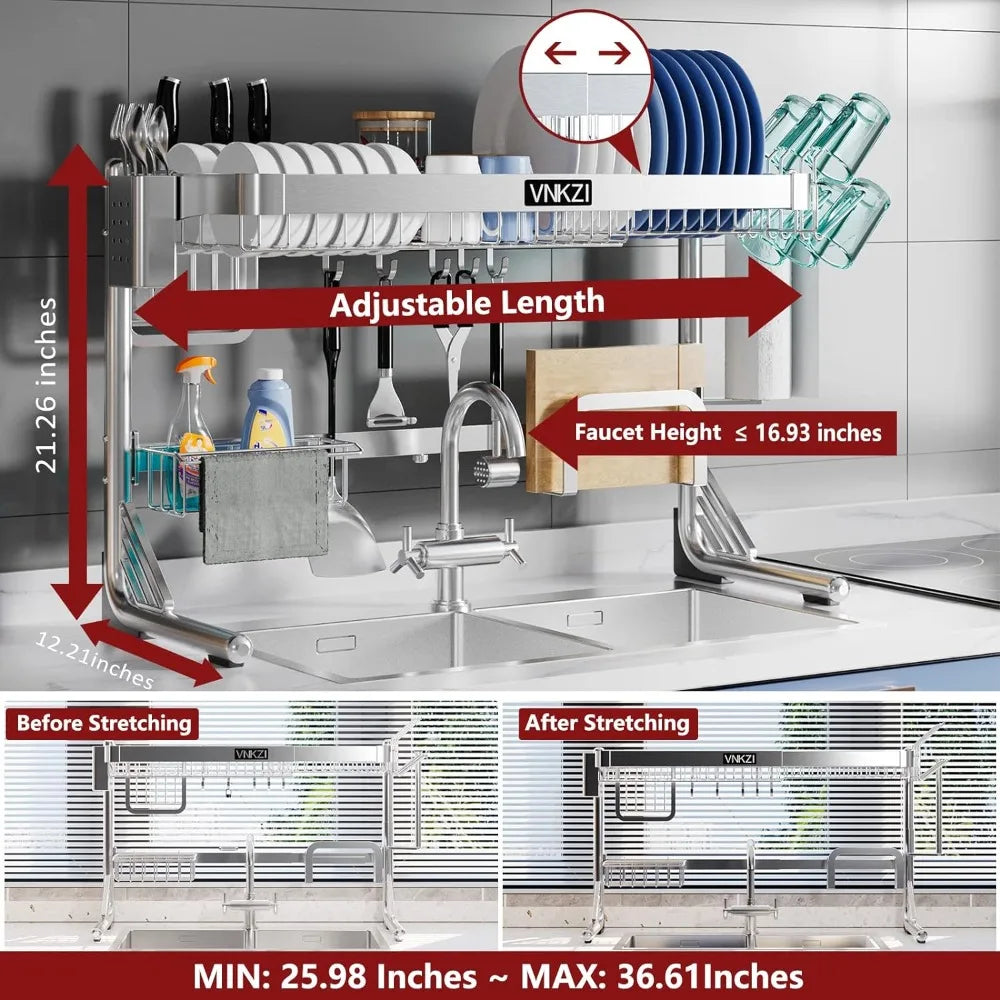 Over Sink Dish Drainer Drying Rack