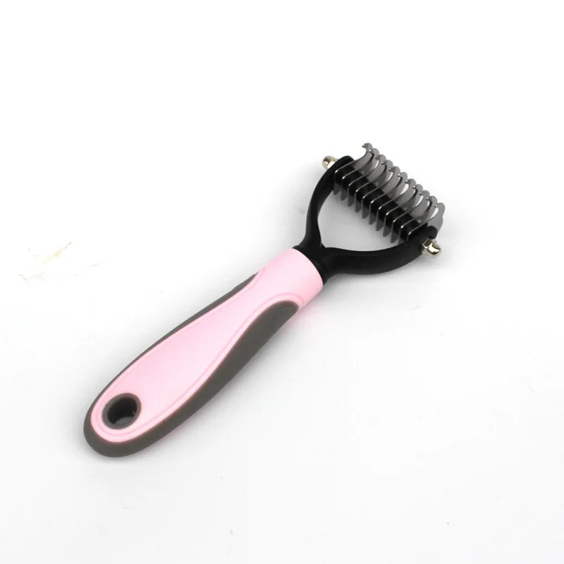 Pet Fur Knot Cutter Brush 2 Sided Hair Removal Comb