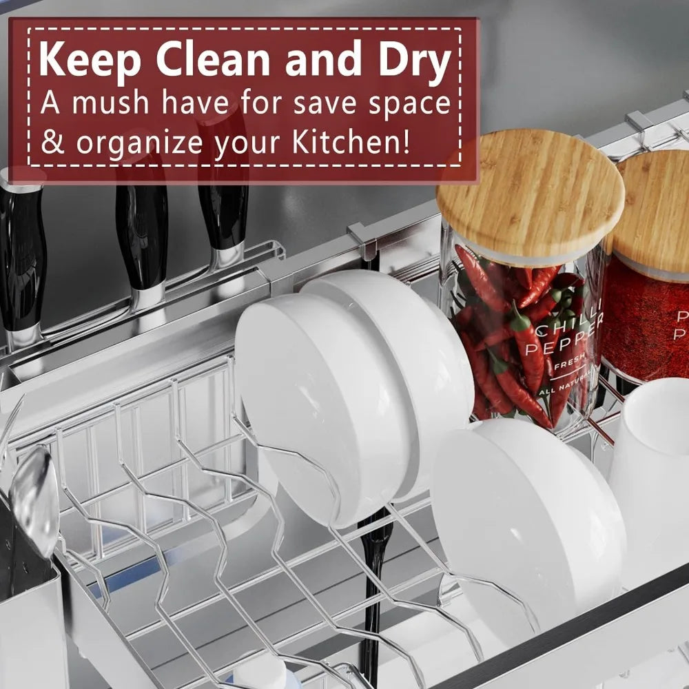 Over Sink Dish Drainer Drying Rack